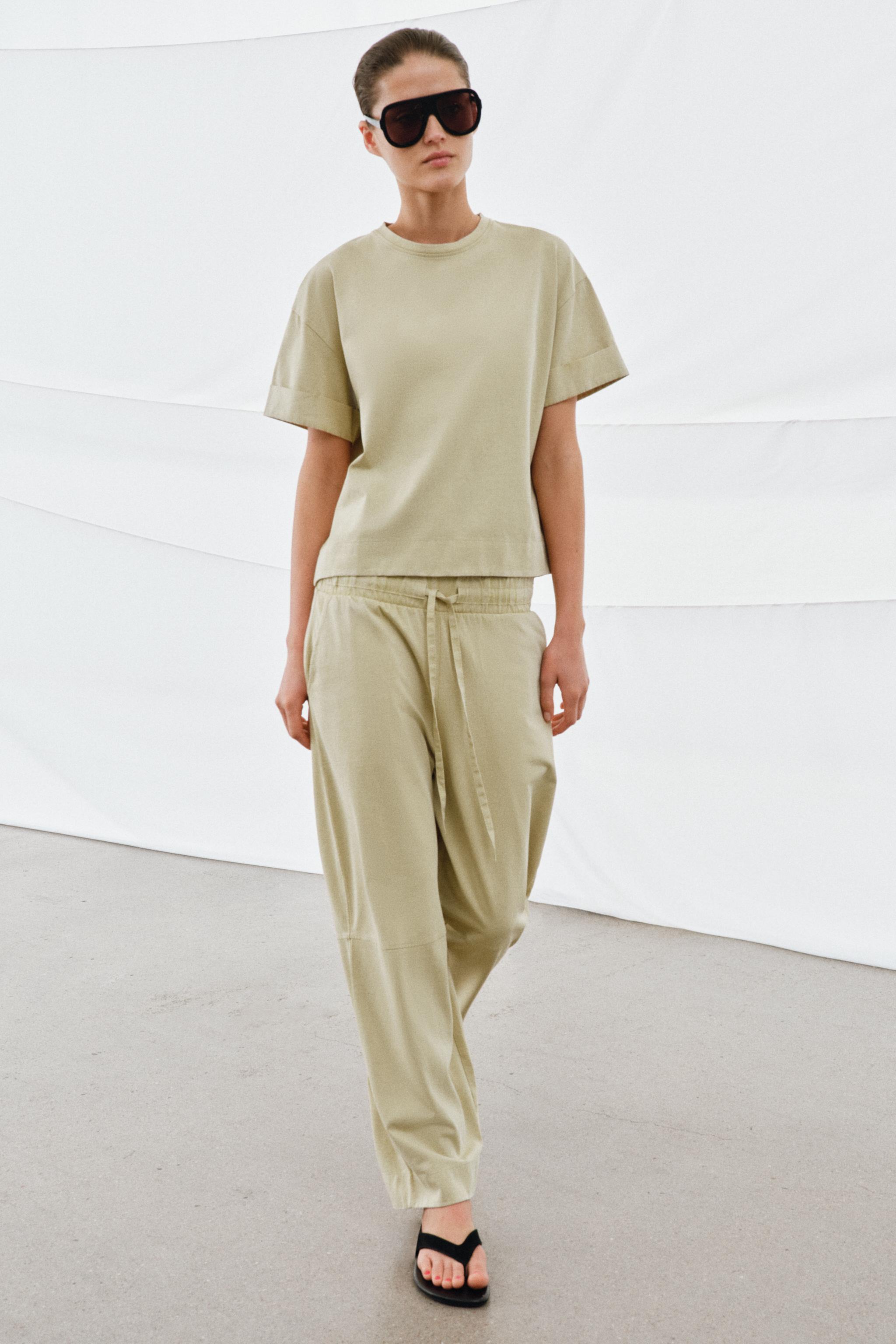 HEAVY COTTON WIDE LEG PANTS